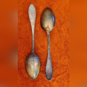 Wm. Rogers Mfg. Co. Silver Plated Serving Spoons, Pattern Unknown